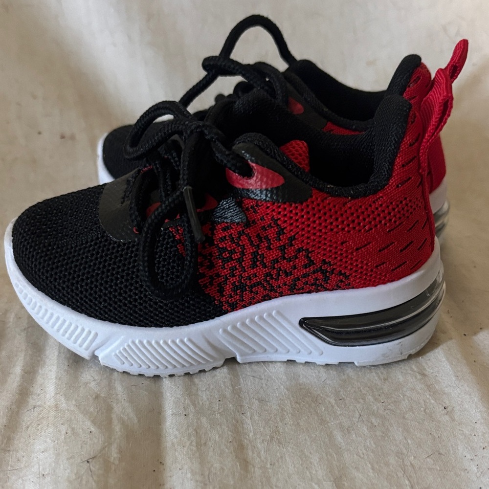 Stylish Black and Red Kids Sneakers